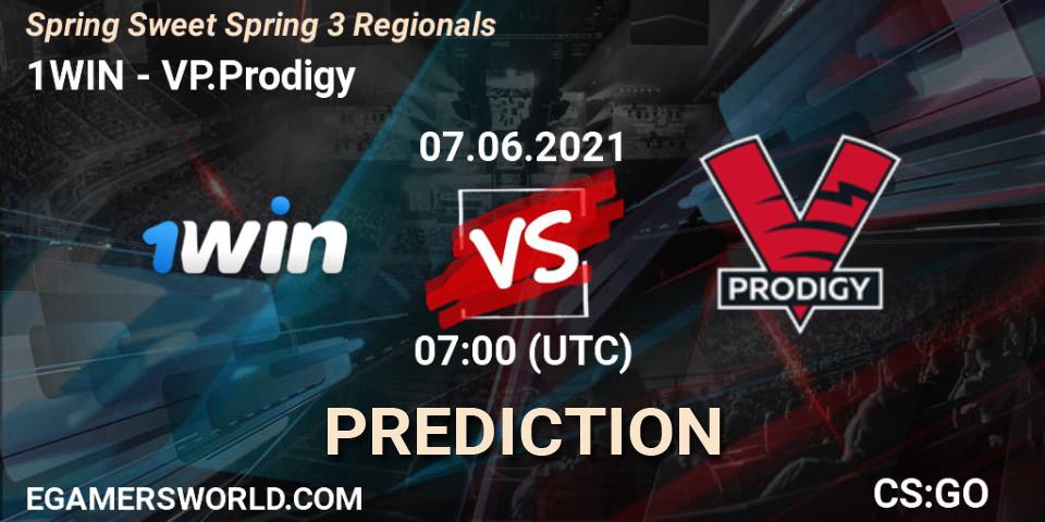 1WIN vs VP.Prodigy: Betting TIp, Match Prediction. 07.06.2021 at 07:00. Counter-Strike (CS2), Spring Sweet Spring 3 Regionals