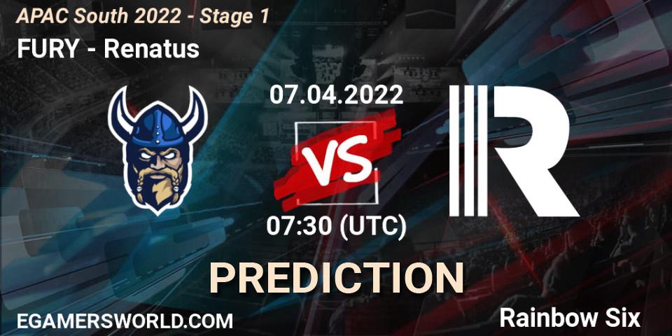 FURY vs Renatus: Betting TIp, Match Prediction. 07.04.2022 at 07:30. Rainbow Six, APAC South 2022 - Stage 1
