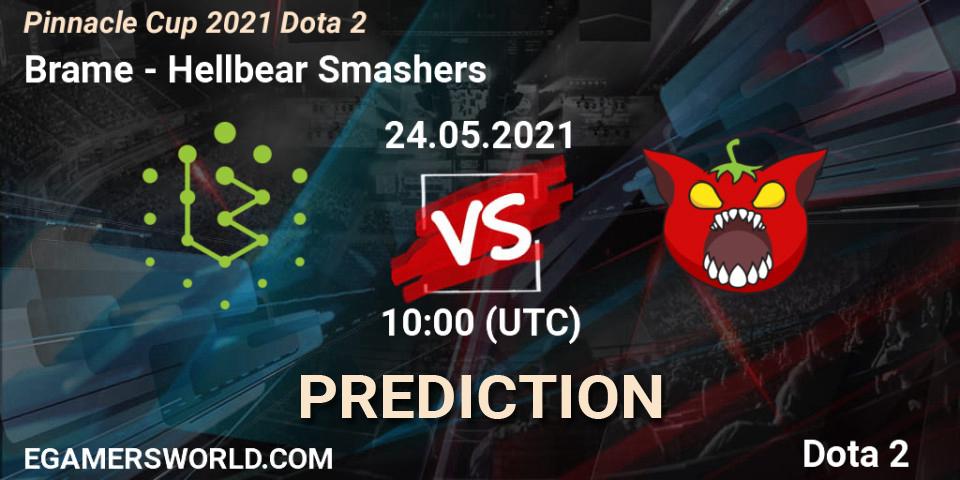 Brame vs Hellbear Smashers: Betting TIp, Match Prediction. 24.05.2021 at 10:05. Dota 2, Pinnacle Cup 2021 Dota 2