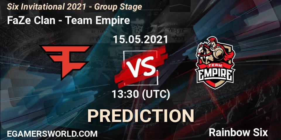 FaZe Clan vs Team Empire: Betting TIp, Match Prediction. 15.05.21. Rainbow Six, Six Invitational 2021 - Group Stage