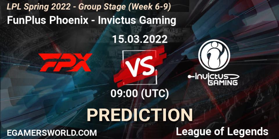 FunPlus Phoenix vs Invictus Gaming: Betting TIp, Match Prediction. 15.03.22. LoL, LPL Spring 2022 - Group Stage (Week 6-9)