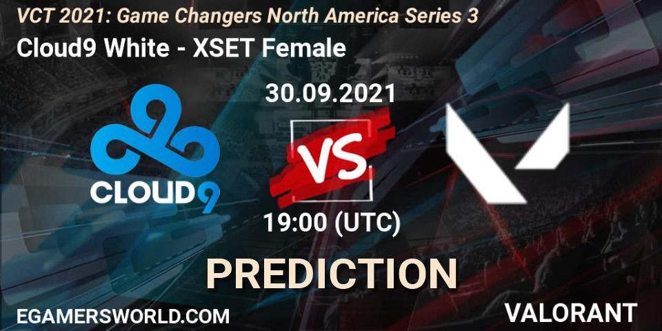 Cloud9 White vs XSET Female: Betting TIp, Match Prediction. 30.09.2021 at 21:30. VALORANT, VCT 2021: Game Changers North America Series 3