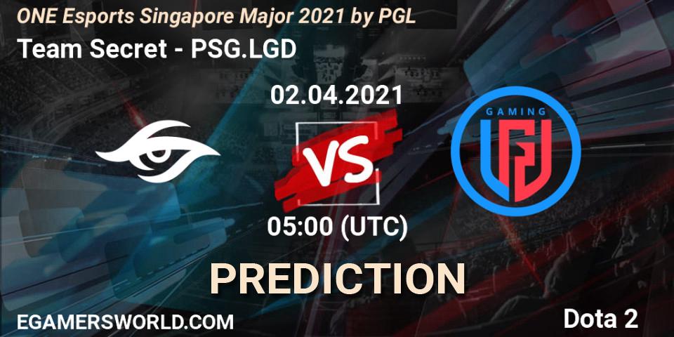 Team Secret vs PSG.LGD: Betting TIp, Match Prediction. 02.04.21. Dota 2, ONE Esports Singapore Major 2021