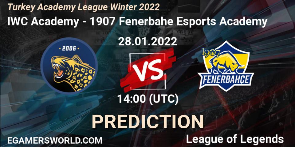 IWC Academy vs 1907 Fenerbahçe Esports Academy: Betting TIp, Match Prediction. 28.01.22. LoL, Turkey Academy League Winter 2022