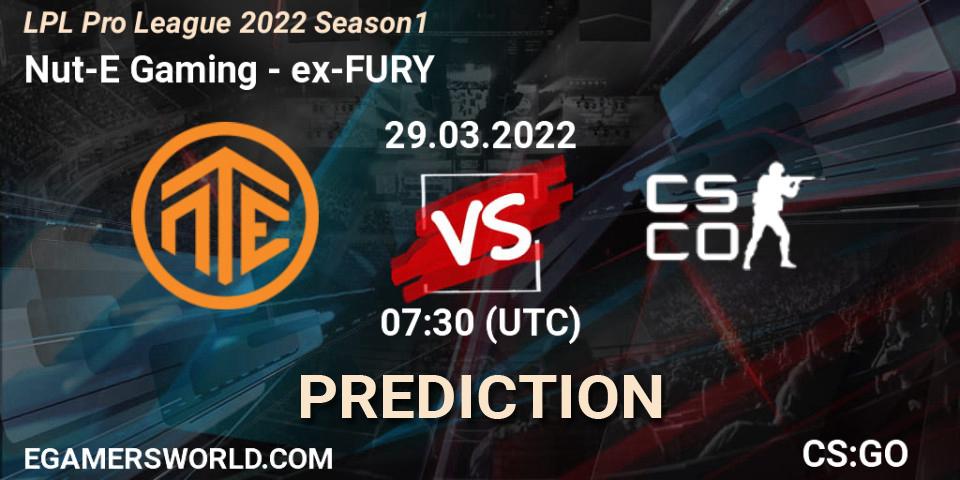 Nut-E Gaming vs ex-FURY: Betting TIp, Match Prediction. 29.03.22. CS2 (CS:GO), LPL Pro League 2022 Season 1