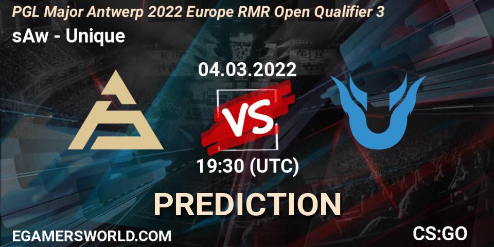 sAw vs Unique: Betting TIp, Match Prediction. 04.03.22. CS2 (CS:GO), PGL Major Antwerp 2022 Europe RMR Open Qualifier 3