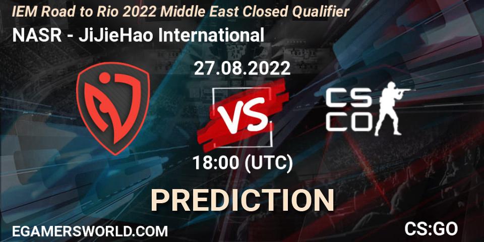 NASR vs JiJieHao International: Betting TIp, Match Prediction. 27.08.2022 at 18:00. Counter-Strike (CS2), IEM Road to Rio 2022 Middle East Closed Qualifier