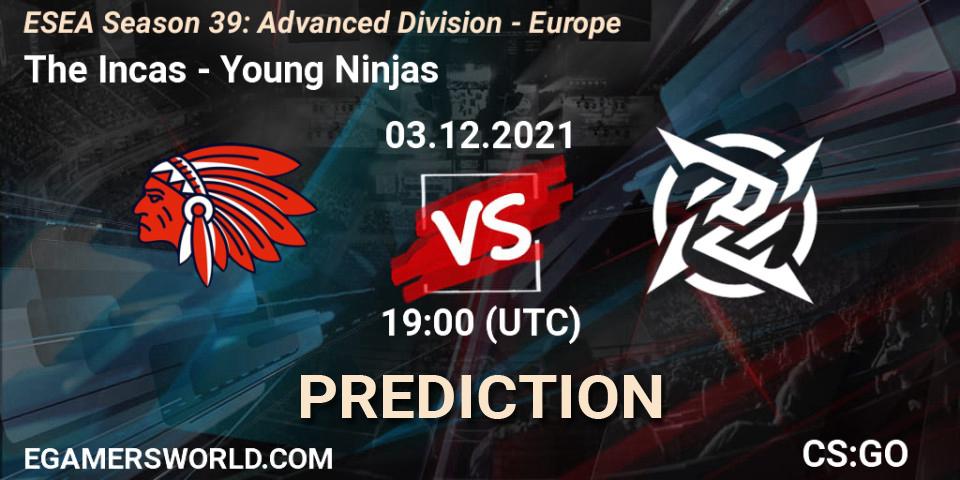 The Incas vs Young Ninjas: Betting TIp, Match Prediction. 03.12.2021 at 19:00. Counter-Strike (CS2), ESEA Season 39: Advanced Division - Europe