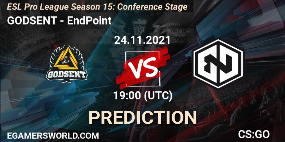 GODSENT vs EndPoint: Betting TIp, Match Prediction. 24.11.21. CS2 (CS:GO), ESL Pro League Season 15: Conference Stage