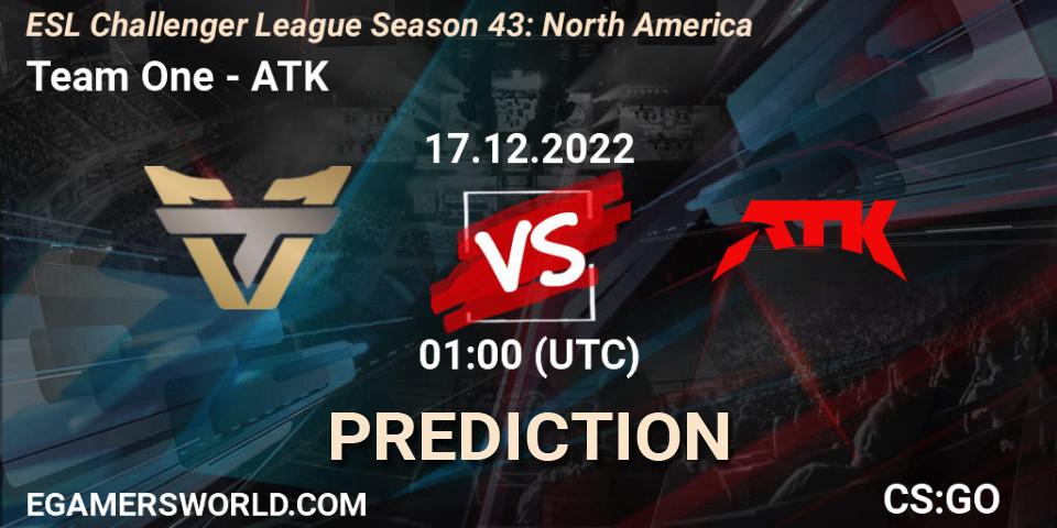 Team One vs ATK: Betting TIp, Match Prediction. 17.12.22. CS2 (CS:GO), ESL Challenger League Season 43: North America