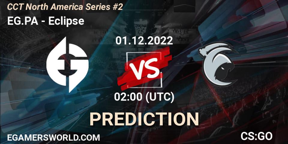 EG.PA vs Eclipse: Betting TIp, Match Prediction. 01.12.22. CS2 (CS:GO), CCT North America Series #2