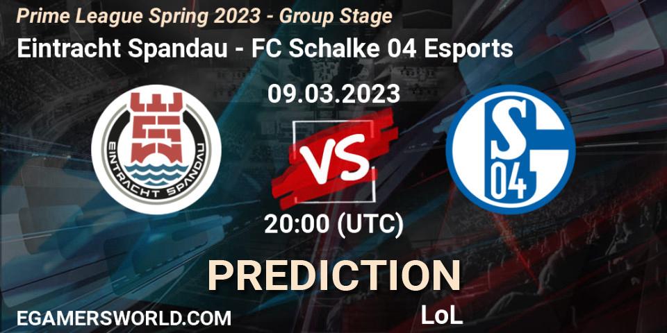 Eintracht Spandau vs FC Schalke 04 Esports: Betting TIp, Match Prediction. 09.03.23. LoL, Prime League Spring 2023 - Group Stage