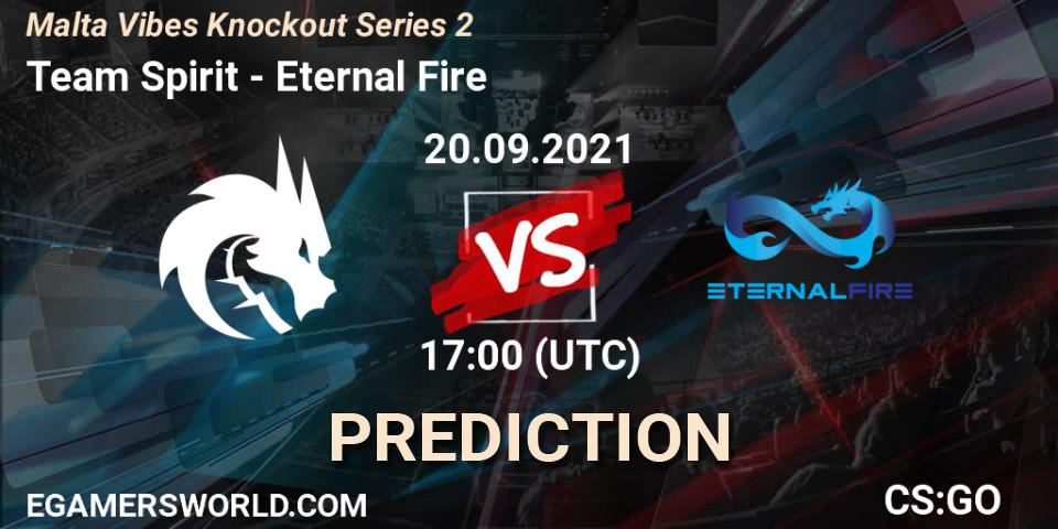 Team Spirit vs Eternal Fire: Betting TIp, Match Prediction. 20.09.2021 at 17:40. Counter-Strike (CS2), Malta Vibes Knockout Series #2