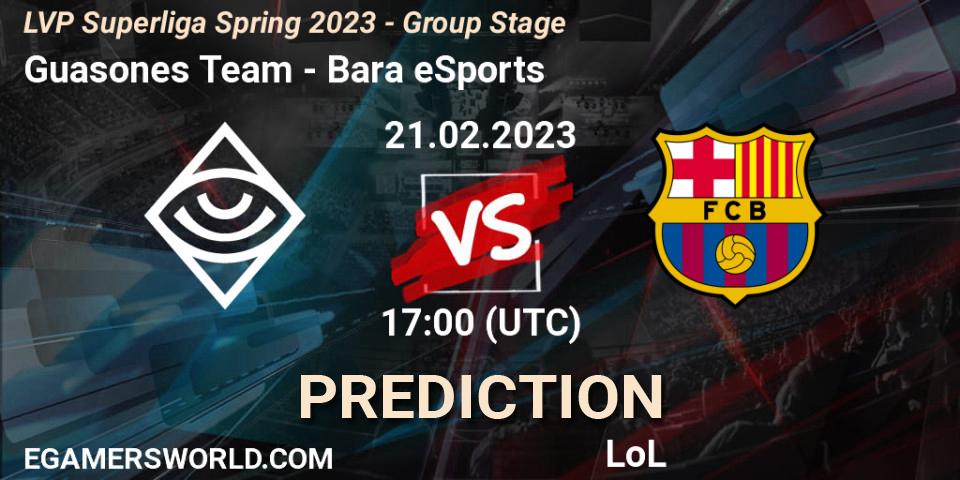 Guasones Team vs Barça eSports: Betting TIp, Match Prediction. 21.02.2023 at 19:00. LoL, LVP Superliga Spring 2023 - Group Stage