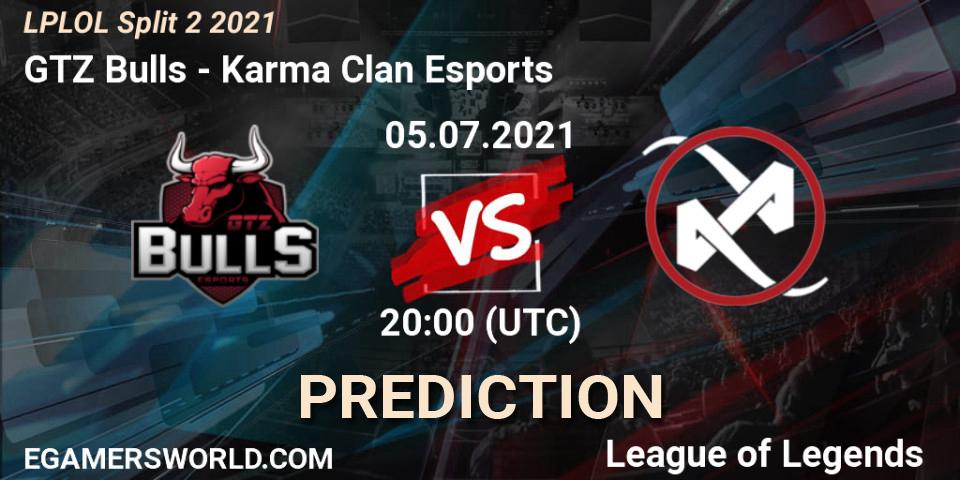 GTZ Bulls vs Karma Clan Esports: Betting TIp, Match Prediction. 05.07.2021 at 20:00. LoL, LPLOL Split 2 2021