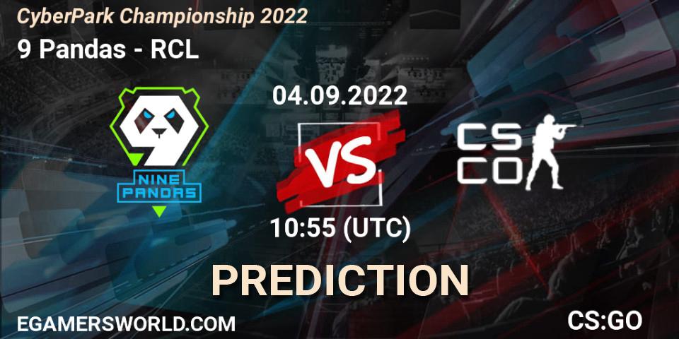 9 Pandas vs RCL: Betting TIp, Match Prediction. 03.09.2022 at 17:20. Counter-Strike (CS2), CyberPark Championship 2022