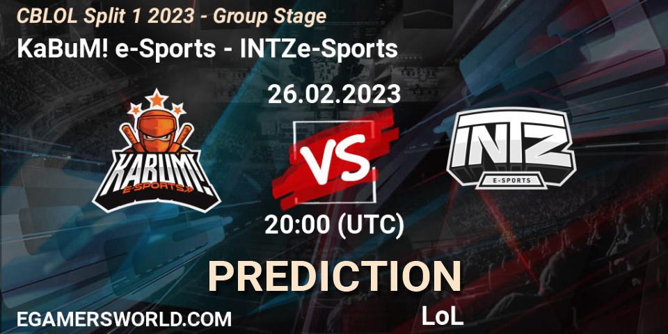 KaBuM! e-Sports vs INTZ e-Sports: Betting TIp, Match Prediction. 26.02.23. LoL, CBLOL Split 1 2023 - Group Stage