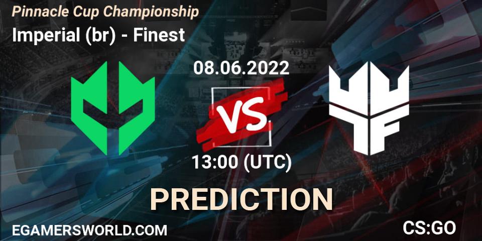 Imperial (br) vs Finest: Betting TIp, Match Prediction. 08.06.2022 at 13:00. Counter-Strike (CS2), Pinnacle Cup Championship