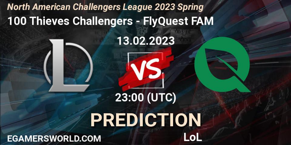 100 Thieves Challengers vs FlyQuest FAM: Betting TIp, Match Prediction. 13.02.23. LoL, NACL 2023 Spring - Group Stage