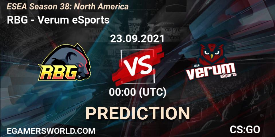 RBG vs Verum eSports: Betting TIp, Match Prediction. 27.09.21. CS2 (CS:GO), ESEA Season 38: North America 