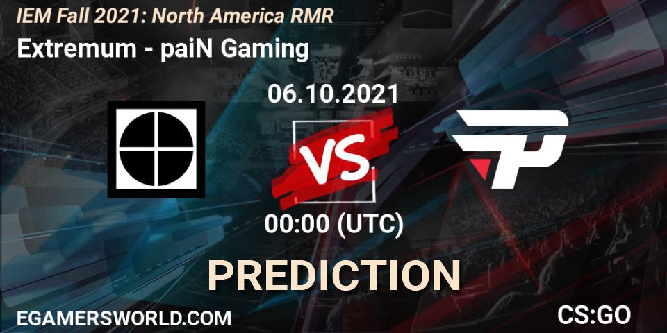 Extremum vs paiN Gaming: Betting TIp, Match Prediction. 06.10.21. CS2 (CS:GO), IEM Fall 2021: North America RMR