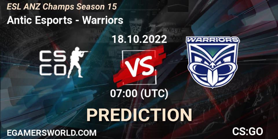 Antic Esports vs Warriors: Betting TIp, Match Prediction. 18.10.22. CS2 (CS:GO), ESL ANZ Champs Season 15