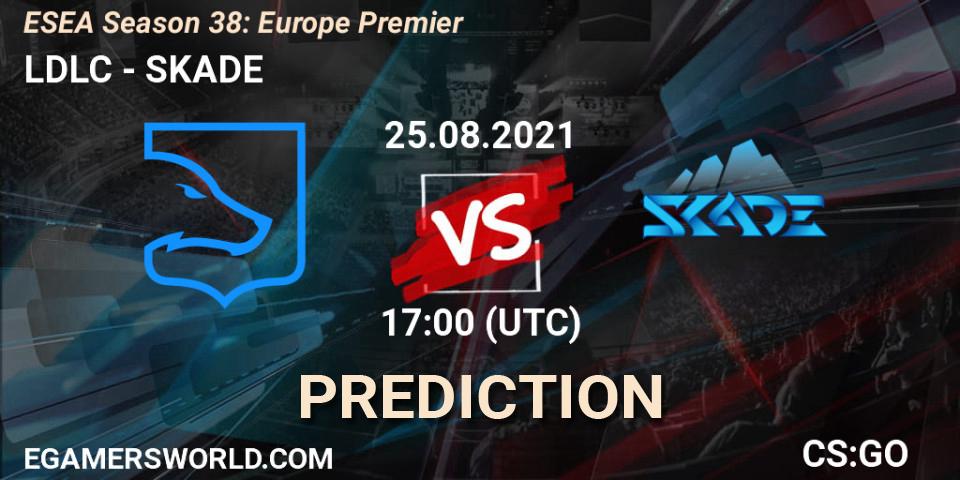 LDLC vs SKADE: Betting TIp, Match Prediction. 25.08.2021 at 17:00. Counter-Strike (CS2), ESEA Season 38: Europe Premier