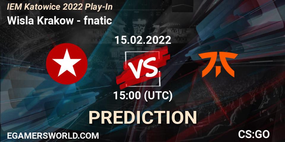 Wisla Krakow vs fnatic: Betting TIp, Match Prediction. 15.02.2022 at 15:00. Counter-Strike (CS2), IEM Katowice 2022 Play-In