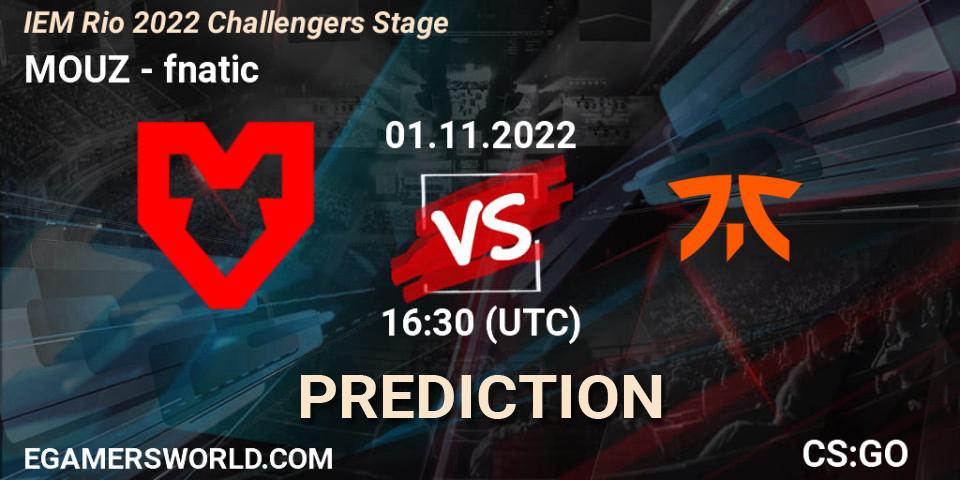MOUZ vs fnatic: Betting TIp, Match Prediction. 01.11.22. CS2 (CS:GO), IEM Rio 2022 Challengers Stage