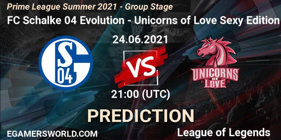 FC Schalke 04 Evolution vs Unicorns of Love Sexy Edition: Betting TIp, Match Prediction. 24.06.21. LoL, Prime League Summer 2021 - Group Stage