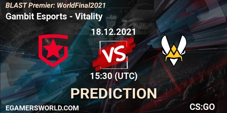 Gambit Esports vs Vitality: Betting TIp, Match Prediction. 18.12.21. CS2 (CS:GO), BLAST Premier: World Final 2021