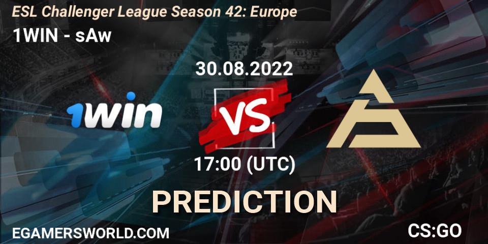 1WIN vs sAw: Betting TIp, Match Prediction. 30.08.2022 at 17:00. Counter-Strike (CS2), ESL Challenger League Season 42: Europe