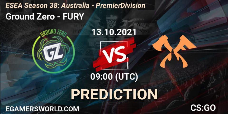 Ground Zero vs FURY: Betting TIp, Match Prediction. 13.10.21. CS2 (CS:GO), ESEA Season 38: Australia - Premier Division
