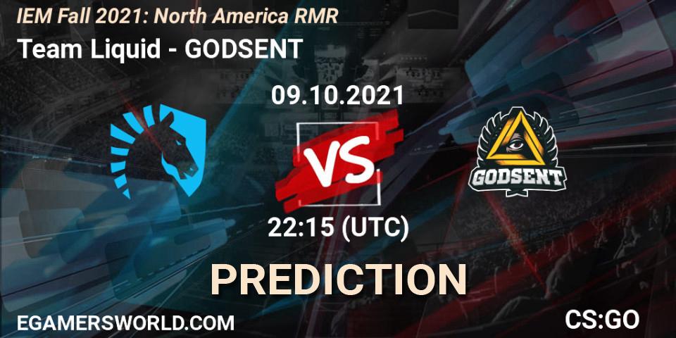 Team Liquid vs GODSENT: Betting TIp, Match Prediction. 09.10.21. CS2 (CS:GO), IEM Fall 2021: North America RMR