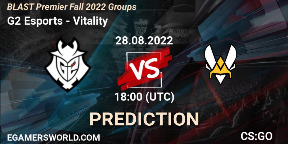 G2 Esports vs Vitality: Betting TIp, Match Prediction. 28.08.2022 at 19:15. Counter-Strike (CS2), BLAST Premier Fall 2022 Groups