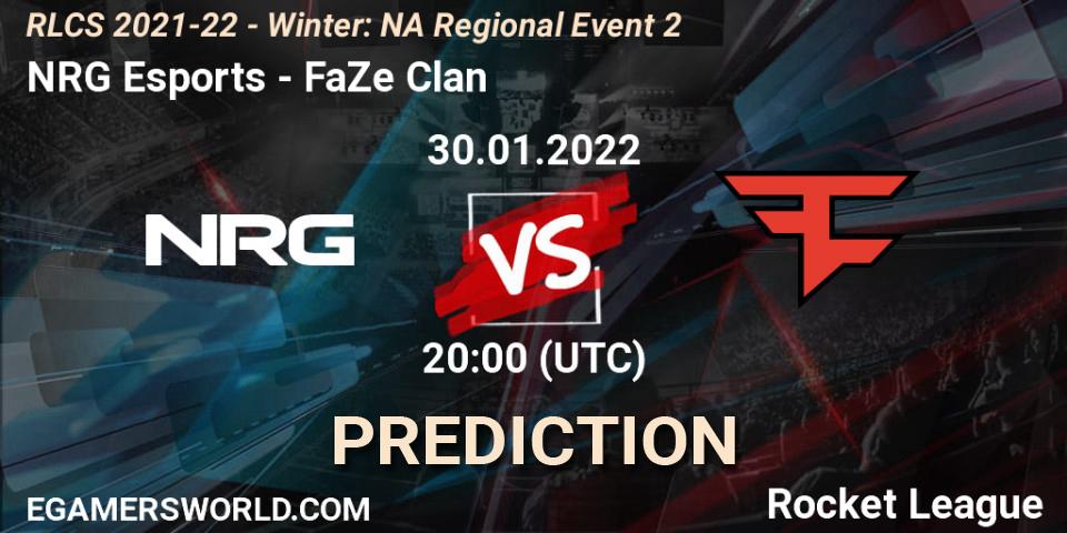 NRG Esports vs FaZe Clan: Betting TIp, Match Prediction. 30.01.2022 at 20:00. Rocket League, RLCS 2021-22 - Winter: NA Regional Event 2