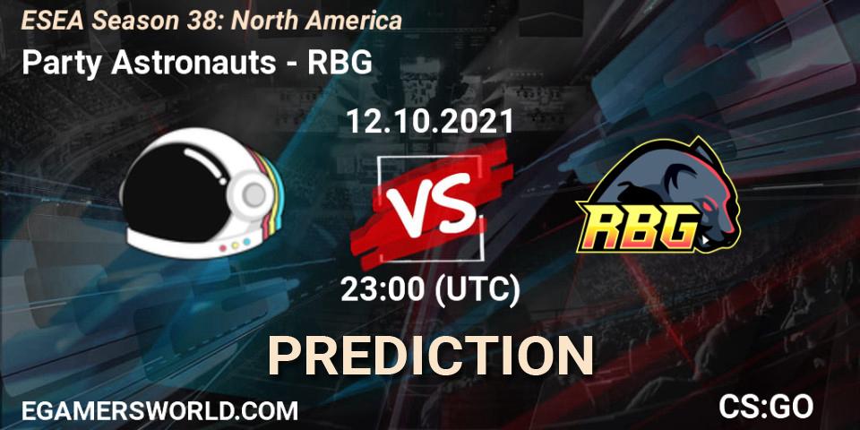 Party Astronauts vs RBG: Betting TIp, Match Prediction. 13.10.21. CS2 (CS:GO), ESEA Season 38: North America 