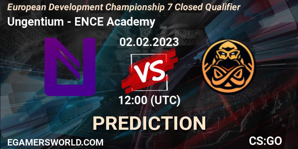 Ungentium vs ENCE Academy: Betting TIp, Match Prediction. 02.02.2023 at 12:10. Counter-Strike (CS2), European Development Championship 7 Closed Qualifier