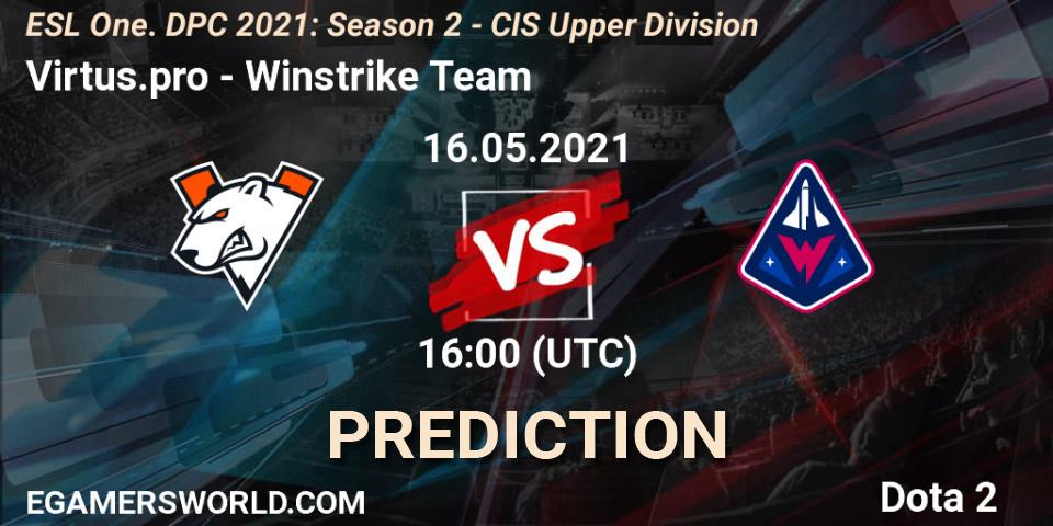 Virtus.pro vs Winstrike Team: Betting TIp, Match Prediction. 16.05.21. Dota 2, ESL One. DPC 2021: Season 2 - CIS Upper Division