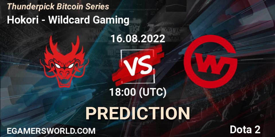 Hokori vs Wildcard Gaming: Betting TIp, Match Prediction. 16.08.22. Dota 2, Thunderpick Bitcoin Series