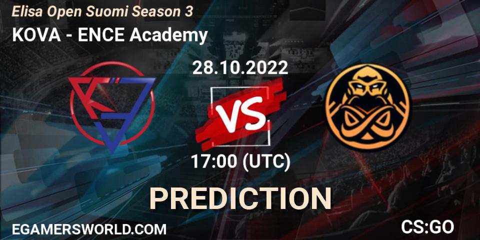 KOVA vs ENCE Academy: Betting TIp, Match Prediction. 28.10.22. CS2 (CS:GO), Elisa Open Suomi Season 3