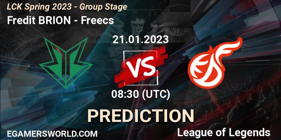 Fredit BRION vs Freecs: Betting TIp, Match Prediction. 21.01.23. LoL, LCK Spring 2023 - Group Stage