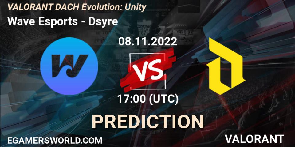 Wave Esports vs Dsyre: Betting TIp, Match Prediction. 08.11.2022 at 18:00. VALORANT, VALORANT DACH Evolution: Unity