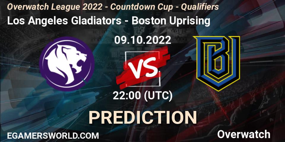 Los Angeles Gladiators vs Boston Uprising: Betting TIp, Match Prediction. 09.10.22. Overwatch, Overwatch League 2022 - Countdown Cup - Qualifiers