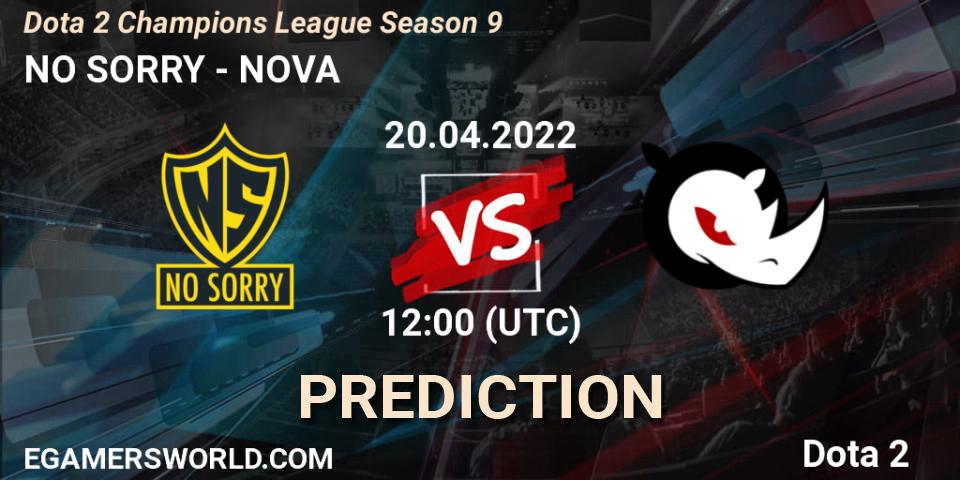 NO SORRY vs NOVA: Betting TIp, Match Prediction. 20.04.22. Dota 2, Dota 2 Champions League Season 9