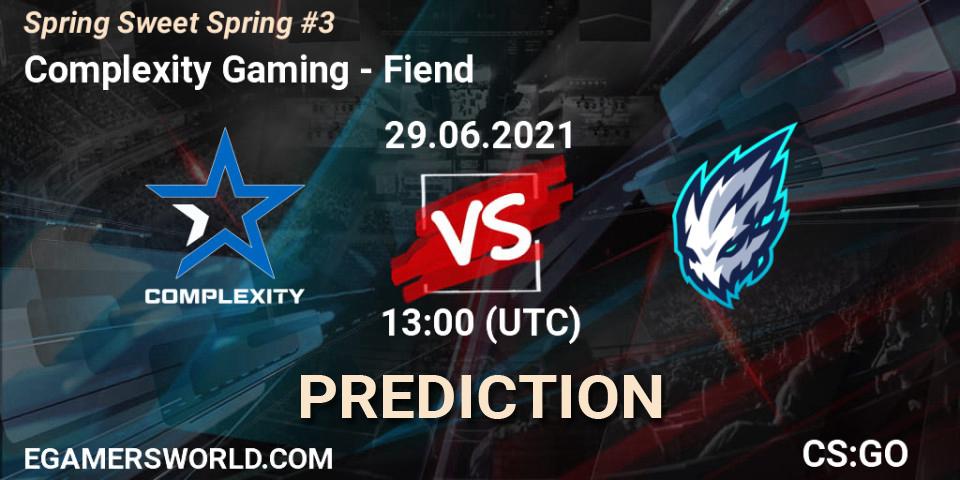 Complexity Gaming vs Fiend: Betting TIp, Match Prediction. 29.06.21. CS2 (CS:GO), Spring Sweet Spring #3