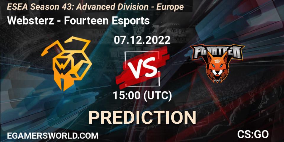 Websterz vs Fourteen Esports: Betting TIp, Match Prediction. 07.12.22. CS2 (CS:GO), ESEA Season 43: Advanced Division - Europe