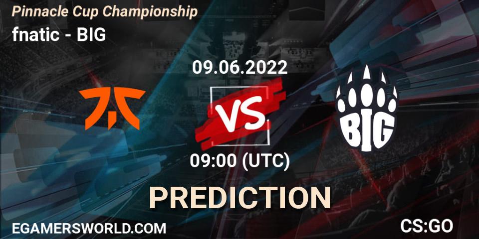 fnatic vs BIG: Betting TIp, Match Prediction. 09.06.22. CS2 (CS:GO), Pinnacle Cup Championship