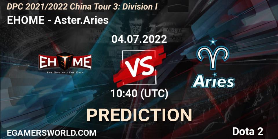 EHOME vs Aster.Aries: Betting TIp, Match Prediction. 04.07.2022 at 10:40. Dota 2, DPC 2021/2022 China Tour 3: Division I