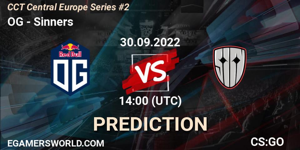 OG vs Sinners: Betting TIp, Match Prediction. 30.09.2022 at 14:55. Counter-Strike (CS2), CCT Central Europe Series #2
